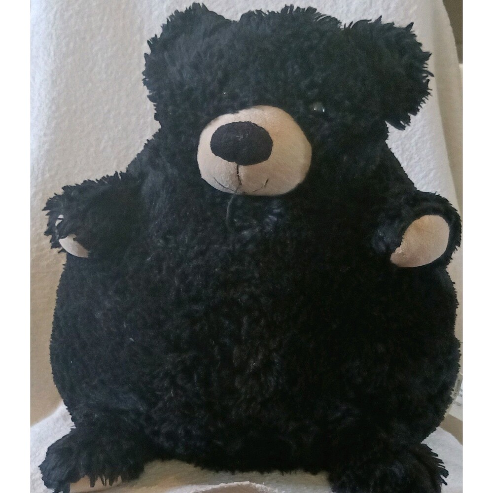 Koolaburra UGG Black Bear Cozy Plush Pillow Round Sherpa Decorative Cushion Soft